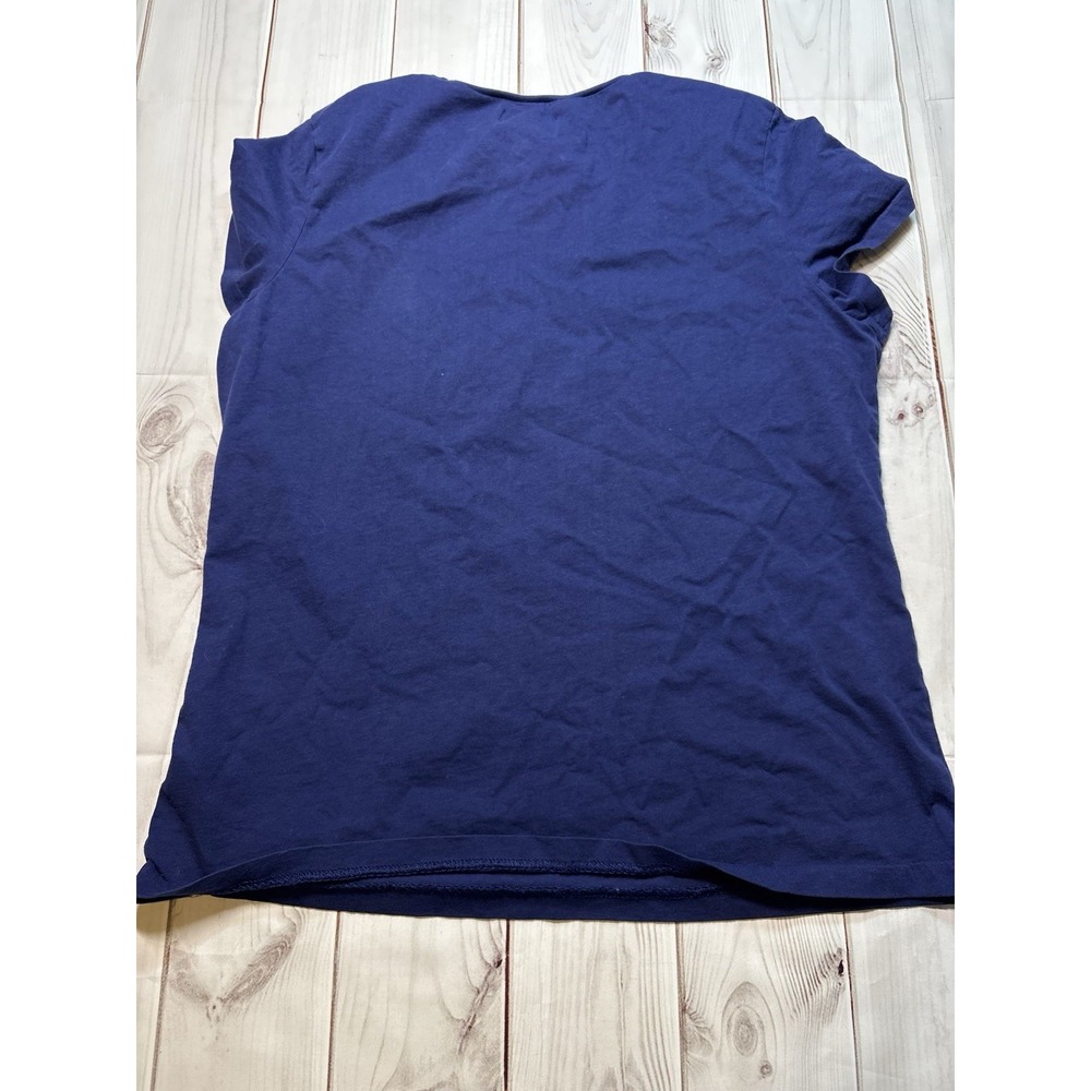 Polo Jeans Company Ralph Lauren Women's Navy Tshirt Fitted XL 100% Cotton Flag - Picture 5 of 5